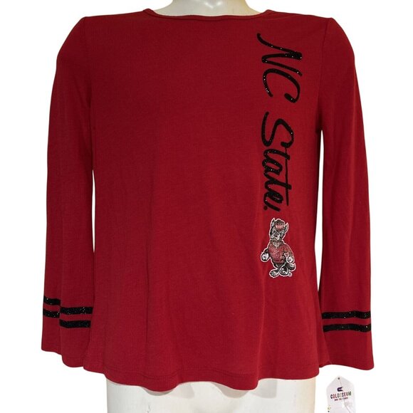 NEW NC State Sparkle North Carolina Colosseum LS Shirt Youth Girl's M 7-8 - Picture 1 of 9
